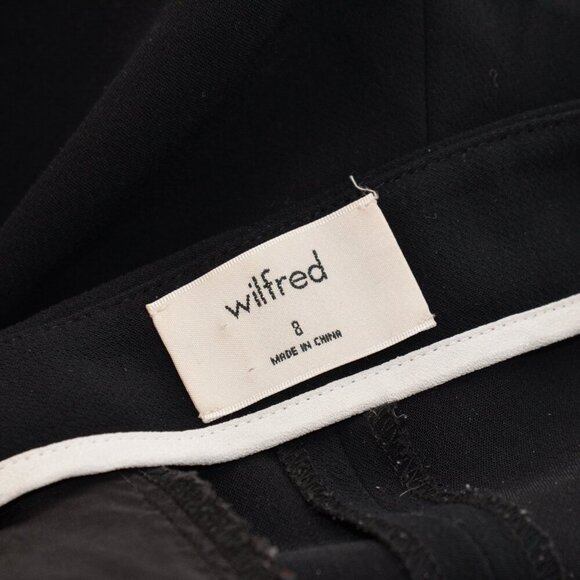 Aritzia Wilfred Nolay High Rise Wide Leg Flare Cropped Crepe Black Pants Sz 8 - Picture 3 of 7